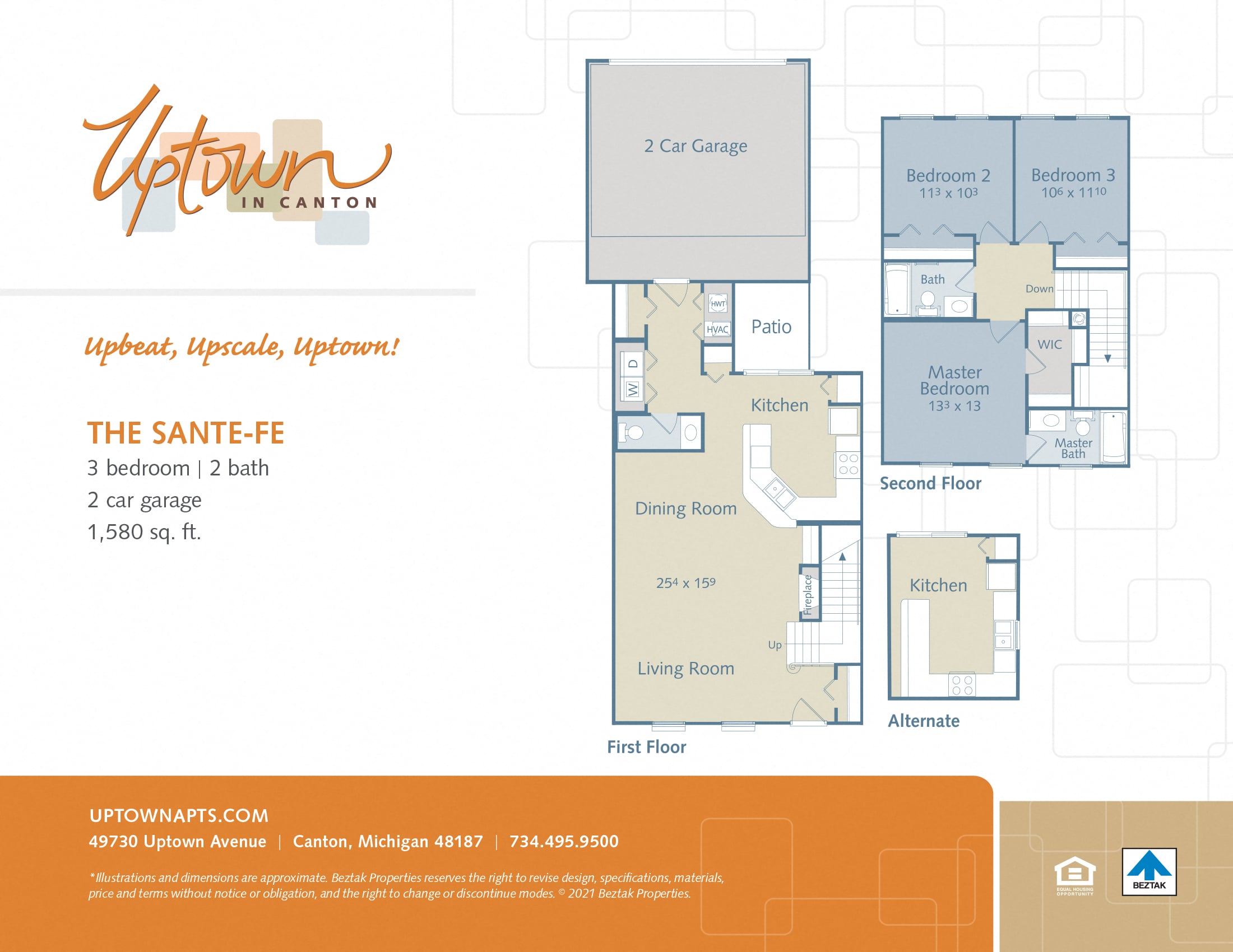 The Santa Fe - includes a 2 car attached garage floor plan